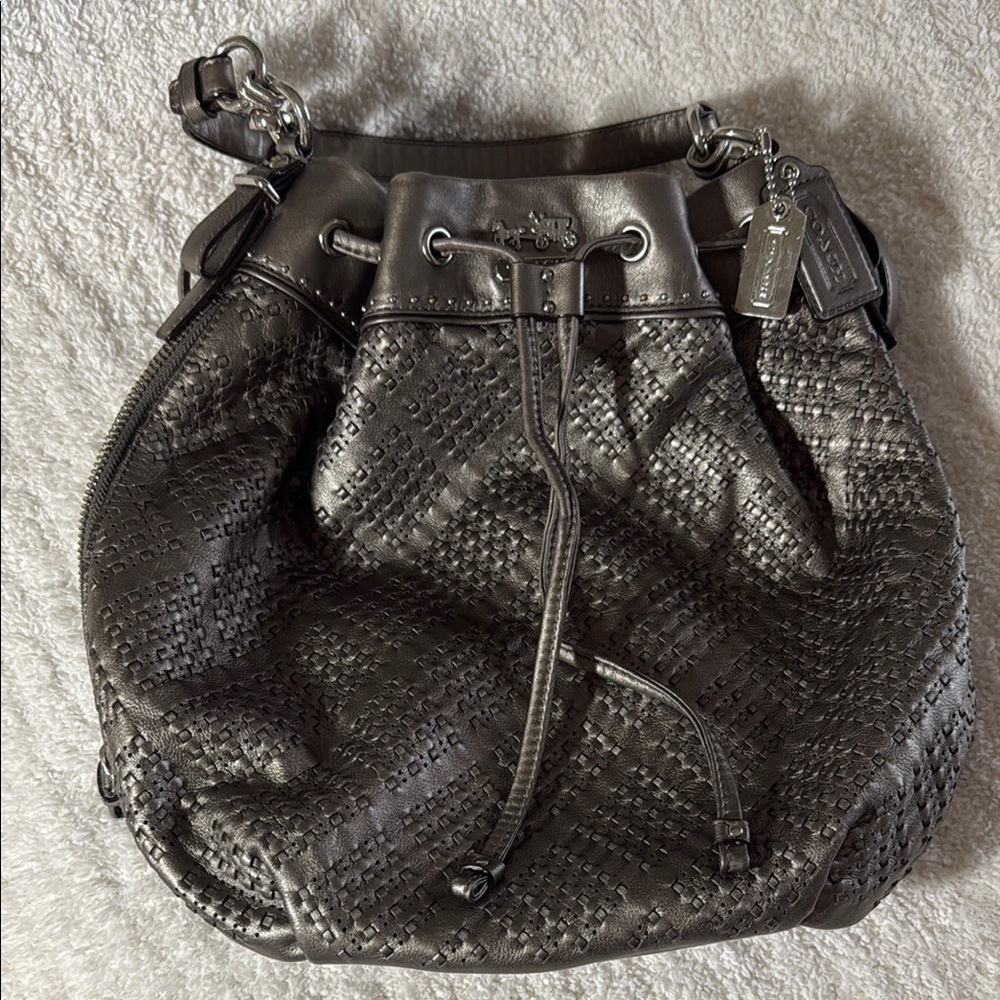 Coach silver Leather Women's Bag